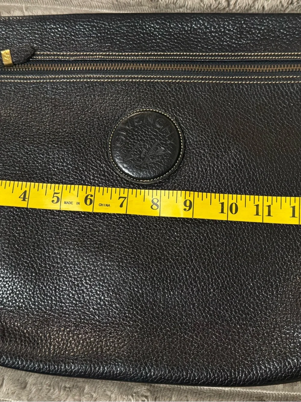 Rare Vintage Givenchy Life Black Leather Clutch Pouch Bag